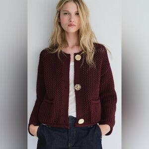 Zara chunky knit cardigan NEW WITH TAGS